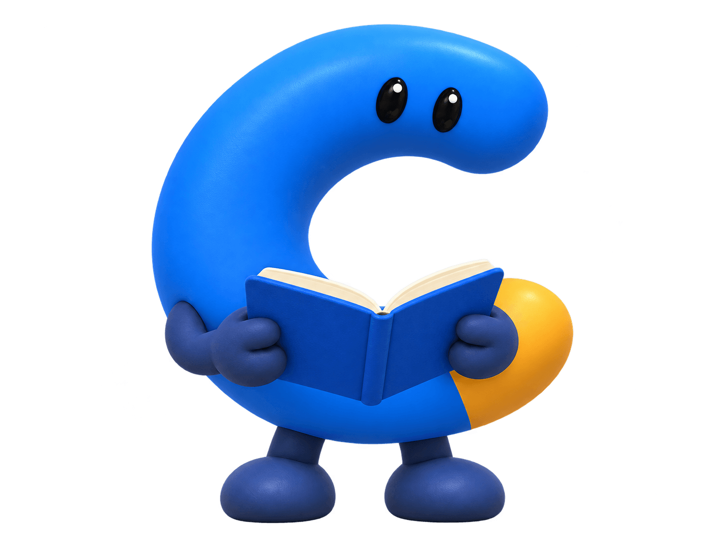 Living C reading an open book